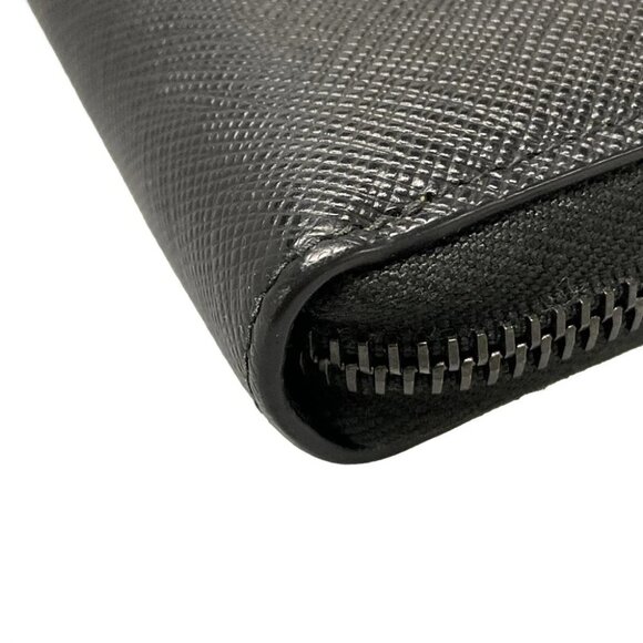 Auth PRADA - Black Saffiano Leather Long Wallet - Picture 6 of 10